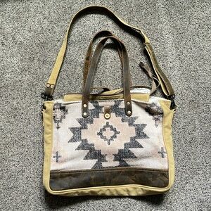 Myra Spirit‎ Of Vintage Handbag Tote SMARTNESS OVERLOAD Leather Canvas Weekender